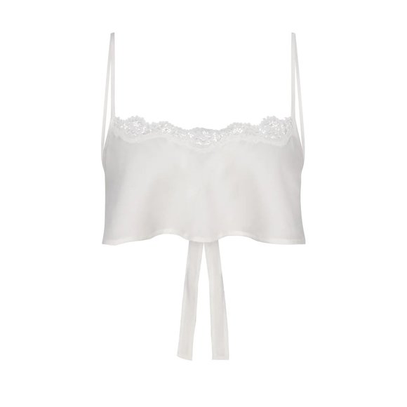 Skims Bridal Silk super cropped cami marble white size small - Picture 4 of 5